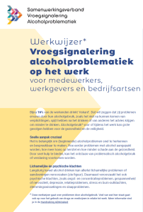 Werkwijzer Vroegsignalering alcoholproblematiek op het werk voor medewerkers, werkgevers en bedrijfsartsen